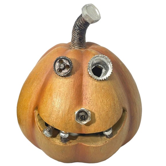 Halloween NEW Nuts & Bolts LED Set Of 2 Light Up Jack ‘o Lantern Holiday Decor - Picture 3 of 10